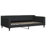 vidaXL Lit de jour avec gigogne et tiroirs noir 100x200 cm tissu