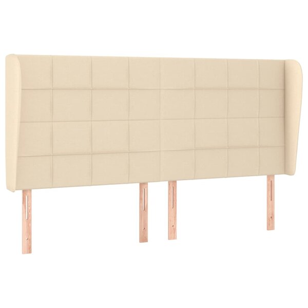 vidaXL Tête de lit avec oreilles Crème 183x23x118/128 cm Tissu