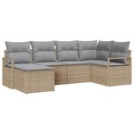 vidaXL Ensemble de canapé de jardin 6 Pièces Beige  Gris clair