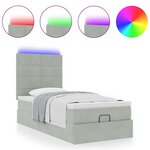 vidaXL Cadre de lit ottoman et matelas gris clair 100x200 cm velours