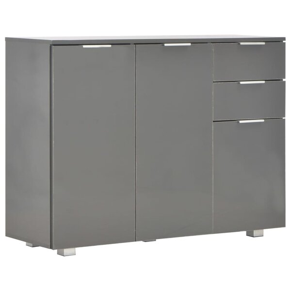 vidaXL Buffet Gris brillant 107x35x80 5 cm