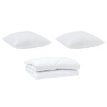 Duvet avec coussins Argyle 3 Pièces Blanc 240 x 260 cm Microfibre