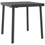 vidaXL Chaises longues 2 Pièces avec roues et table Noir Poly Rattan