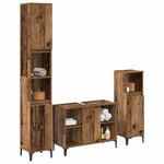 vidaXL Ensemble de mobilier de salle de bain 3 Pièces Bois ancien