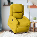 vidaXL Fauteuil inclinable électrique jaune Velours