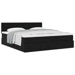 VidaXL Cadre de lit ottoman avec matelas noir 180x200cm velours