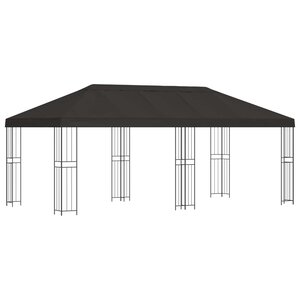 vidaXL Gazebo avec murs latéraux 6 x 3 m Anthracite Polyester et Acier