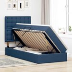 vidaXL Lit avec rangement et matelas Bleu 90 x 200 cm Polyester