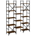 vidaXL Bibliothèque chêne fumé 127 5x28 5x172 5 cm bois d'ingénierie