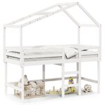 vidaXL Lit superposé avec échelle et toit sans matelas blanc 90x200 cm