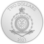 Monnaie en argent 2 dollars g 31.1 (1 oz) millésime 2023 green lantern dc