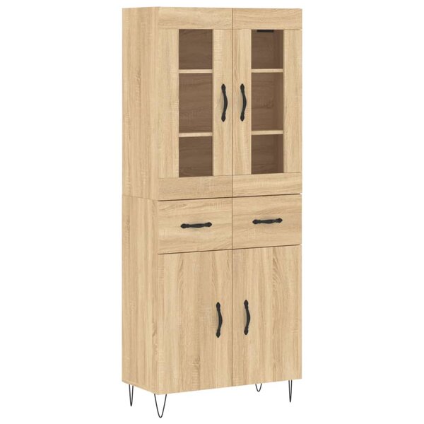 vidaXL Buffet haut Chêne sonoma 69 5x34x180 cm Bois d'ingénierie