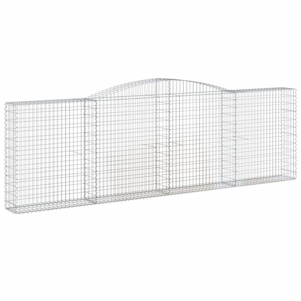 vidaXL Panier de gabions arqué 400x30x120/140 cm Fer galvanisé