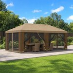 vidaXL Abri de jardin avec parois 6 x 3 m Beige Polyester et Acier
