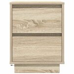 VidaXL Tables de chevet avec lumières LED 2Pièces chêne sonoma 38x34x50cm