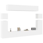vidaXL Ensemble de meubles TV 8 Pièces Blanc Bois d'ingénierie