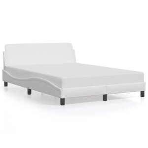 vidaXL Cadre de lit Dover blanc 137x190 cm similicuir