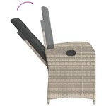 vidaXL Chaises inclinables jardin lot de 2 et coussins résine tressée