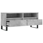 vidaXL Meuble TV gris béton 100x34 5x44 5 cm bois d'ingénierie