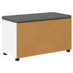 vidaXL Banc d'entrée avec coussin avec stockage Blanc 80 x 46 x 46 cm