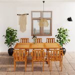 vidaXL Ensemble à manger de jardin 7 Pièces Bois de teck massif