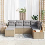 vidaXL Ensemble de canapé de jardin 6 Pièces Beige et Gris clair