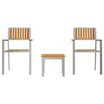 vidaXL EnsembledeRepasdeJardin avec coussin 3 Pièces Marron Acacia massif