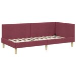 vidaXL Cadre de lit d'angle avec tête de lit Bordeaux 100 cm x 200 cm