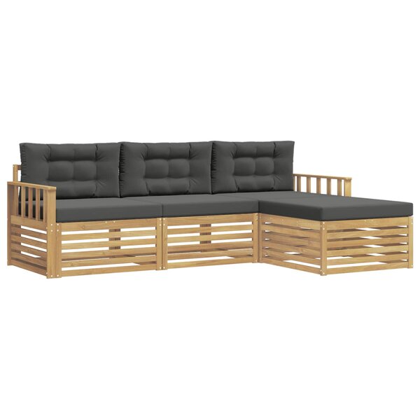 vidaXL Ensemble de canapés d'extérieur 4 pc Blanc et anthracite
