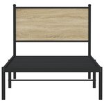 vidaXL Cadre de lit en métal sans matelas chêne sonoma 90x190 cm