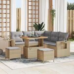 vidaXL Ensemble de canapé de jardin 9 Pièces Beige et Gris clair