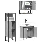 vidaXL Ensemble de meubles de salle de bain 3 Pièces Sonoma gris