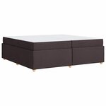 vidaXL Cadre de lit avec matelas Marron foncé 200 x 200 cm tissu