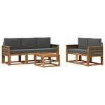 vidaXL Ensemble de canapés d'extérieur 6 Pièces Naturel et Anthracite