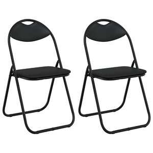 vidaXL Chaise pliante 2 pc Simili cuir Noir 48 x 43 5 x 81 cm