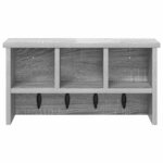 vidaXL Porte-manteau mural avec étagère Sonoma gris 50 x 16 x 26 cm