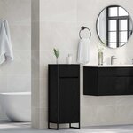vidaXL Cabinet de salle de bain avec porte Chêne noir 40 x 30 x 100 cm