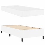 vidaXL Cadre de lit avec matelas Blanc 100 x 200 cm tissu