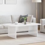vidaXL Table basse Blanc brillant 93 x 53 x 33 cm Bois d'ingénierie