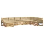 vidaXL Ensemble de canapés d'extérieur 8 Pièces Blanc et Beige
