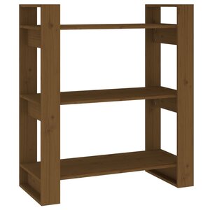 vidaXL Bibliothèque/Cloison Marron miel 80x35x91 cm Bois massif