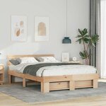 vidaXL Cadre de lit Marron 150 x 200 cm Bois massif en pin
