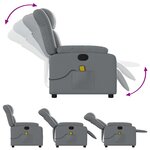vidaXL Fauteuil de massage inclinable Gris Similicuir