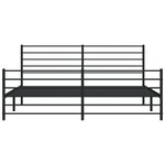 vidaXL Cadre de lit métal sans matelas avec pied de lit noir 200x200cm
