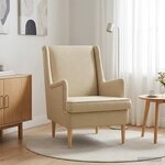 vidaXL Fauteuil Crème Tissu