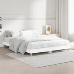 vidaXL Cadre de lit sans matelas blanc 135x190 cm bois d'ingénierie