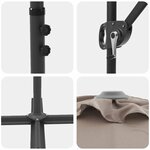 vidaXL Parasol cantilever de jardin Taupe 372 x 198 x 243 cm