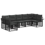 vidaXL Ensemble de canapés d'extérieur 7 pc Noir et Gris foncé