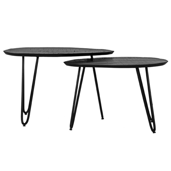 LABEL51 Ensemble de 2 tables basses Frisk Noir