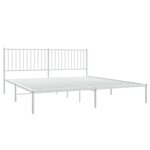 vidaXL Cadre de lit métal sans matelas et tête de lit blanc 183x213 cm
